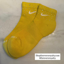 Load image into Gallery viewer, Yellow rhinestone socks