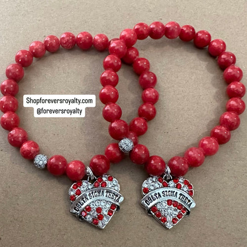 Red Delta heart bracelet.