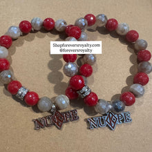Load image into Gallery viewer, Red and tan NUPE bracelet