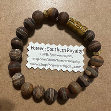 Load image into Gallery viewer, Brown gemstone Iota Phi Theta bracelet .