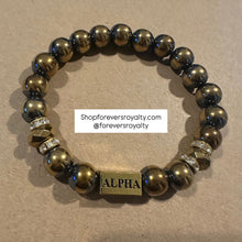 Load image into Gallery viewer, Gold Alpha bracelet