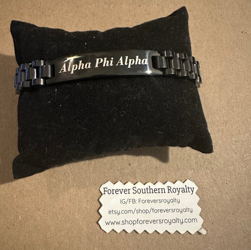 Black metal Alpha bracelet