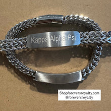 Load image into Gallery viewer, Silver Kappa Alpha Psi metal bracelet