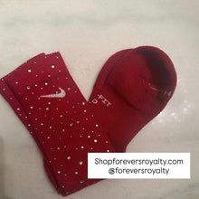 Load image into Gallery viewer, Red rhinestone socks (crew)