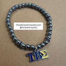 Load image into Gallery viewer, All silver Tau Beta Sigma bracelet