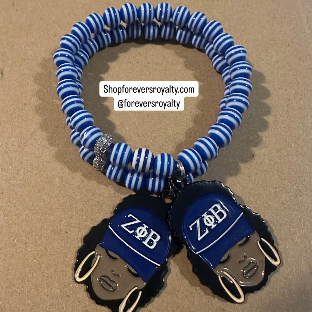 Zeta blue and white bracelet.
