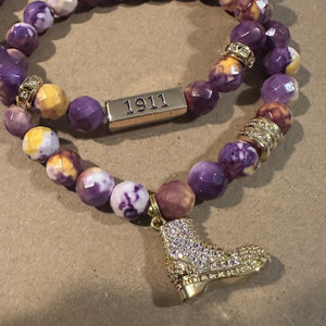 The purple Omega bracelet set.