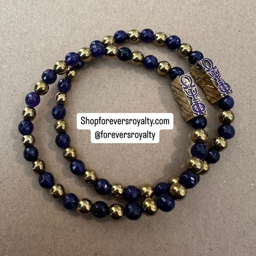 Purple and Gold Omega mini bracelet.