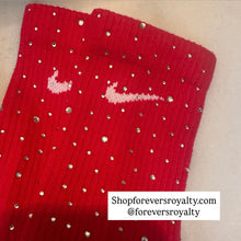 Load image into Gallery viewer, Red rhinestone socks (crew)