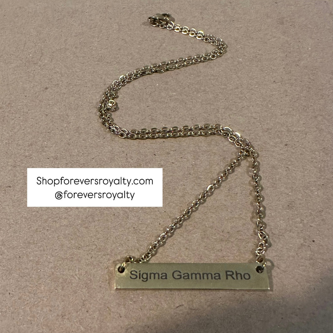 Sigma Gamma Rho necklace.