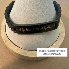 Load image into Gallery viewer, Black metal Alpha bracelet