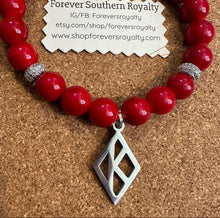 Load image into Gallery viewer, Red Kappa K bracelet.