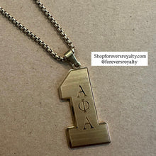 Load image into Gallery viewer, Gold Alpha Phi Alpha necklaces
