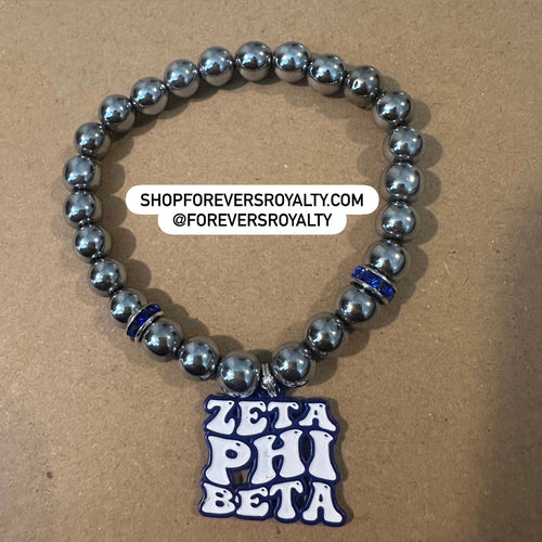 Silver Zeta Phi Beta bracelet
