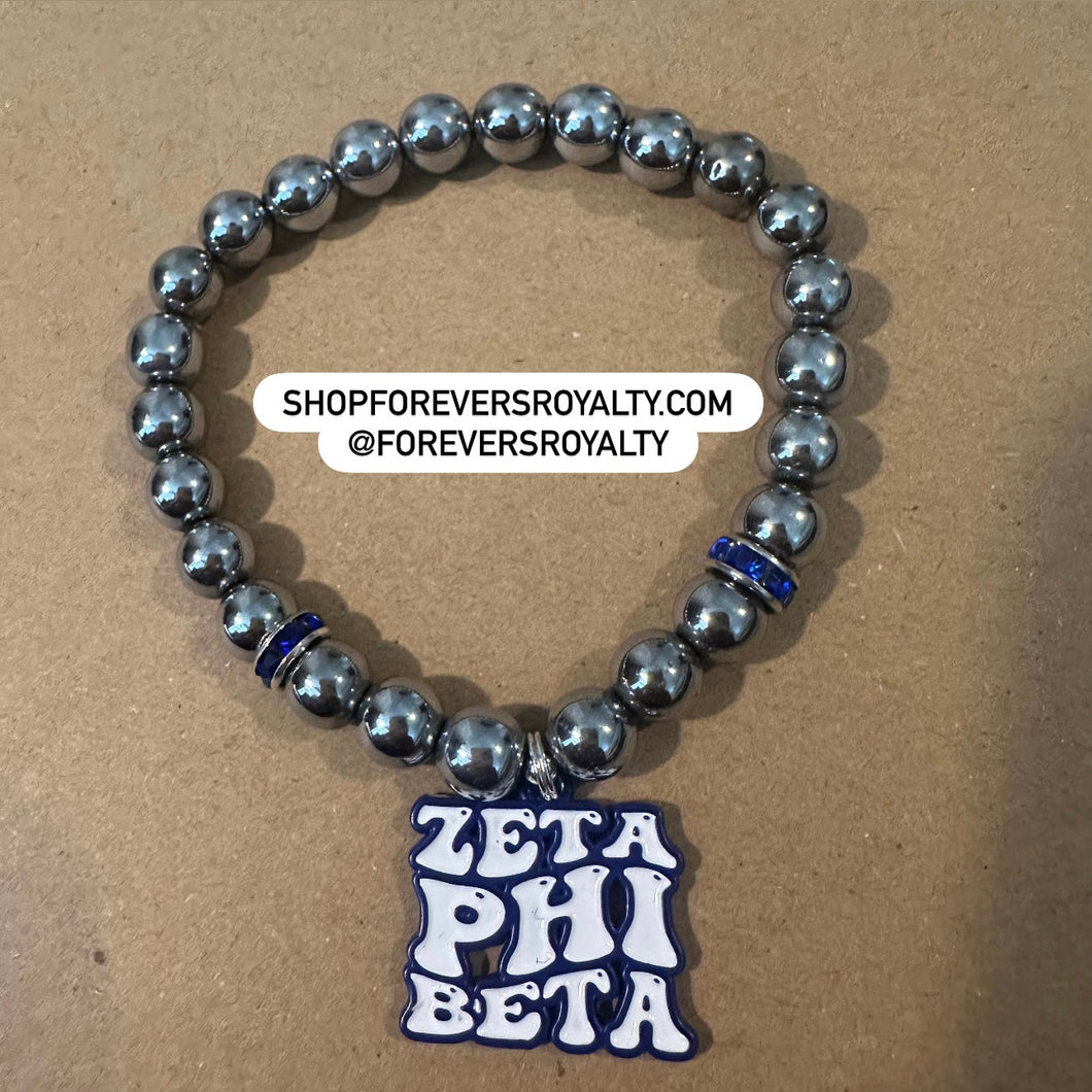 Silver Zeta Phi Beta bracelet