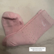 Load image into Gallery viewer, Light Pink rhinestone socks (crew)