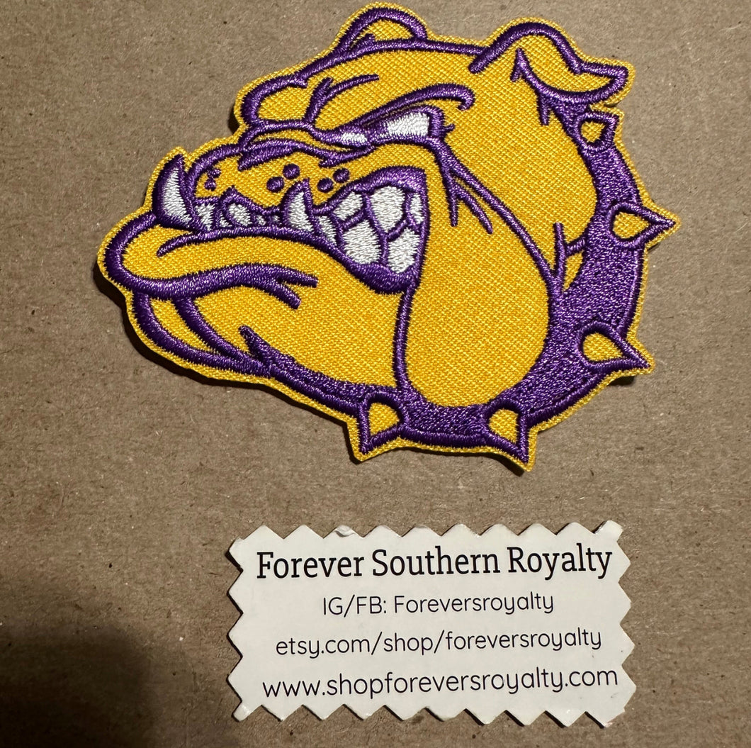 Purple and gold dog patch