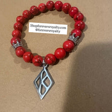Load image into Gallery viewer, Red Kappa K bracelet.
