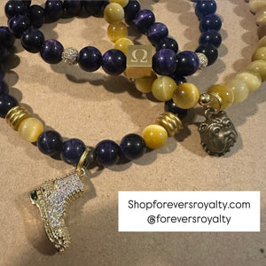 Omega Psi Phi gemstone bracelets.