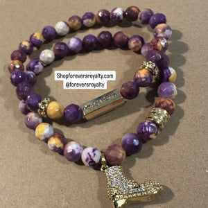 The purple Omega bracelet set.