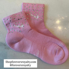 Load image into Gallery viewer, Pink rhinestone socks