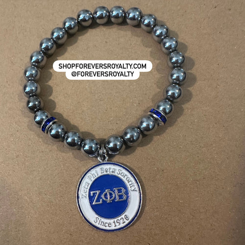 Silver Zeta Phi Beta bracelet