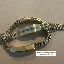Load image into Gallery viewer, Gold Alpha Phi Alpha metal bracelet