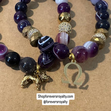 Load image into Gallery viewer, Gemstone Omega Psi Phi bracelet set.