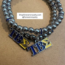 Load image into Gallery viewer, All silver Tau Beta Sigma bracelet