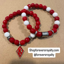 Load image into Gallery viewer, Red Kappa Alpha Psi bracelets.