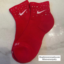 Load image into Gallery viewer, Red rhinestone socks