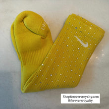 Load image into Gallery viewer, Yellow rhinestone socks (crew)