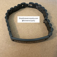 Load image into Gallery viewer, Black metal Alpha bracelet