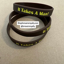 Load image into Gallery viewer, Brown Iota It takes a man wristband