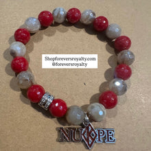 Load image into Gallery viewer, Red and tan NUPE bracelet