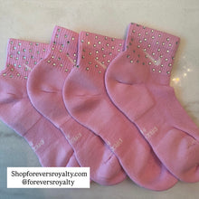 Load image into Gallery viewer, Pink rhinestone socks