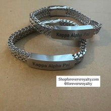 Load image into Gallery viewer, Silver Kappa Alpha Psi metal bracelet