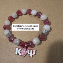 Load image into Gallery viewer, Red and white Kappa Alpha Psi bracelet