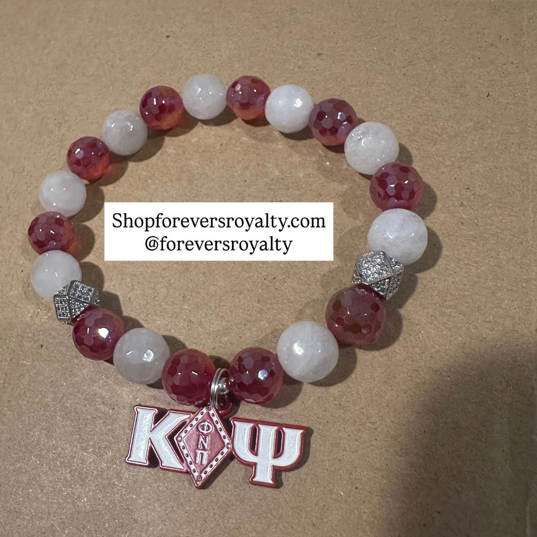 Red and white Kappa Alpha Psi bracelet