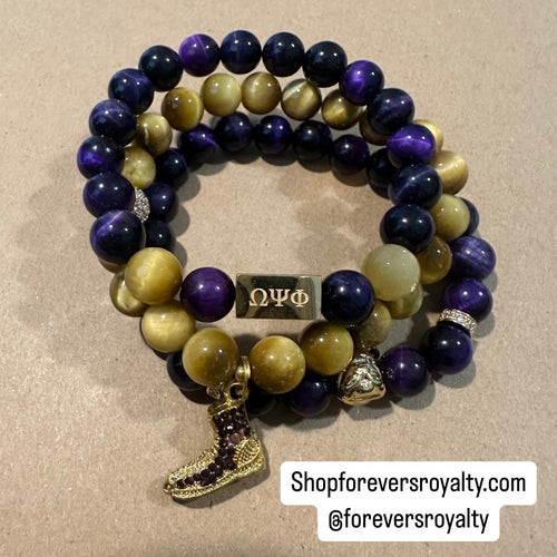 Set of 3 Omega Psi Phi bracelets.
