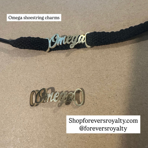 Omega shoestring charms