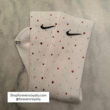 Load image into Gallery viewer, Red and clear rhinestone socks