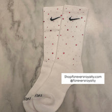 Load image into Gallery viewer, Red and clear rhinestone socks