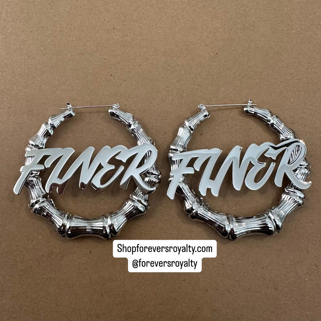 Silver FINER earrings.