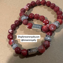 Load image into Gallery viewer, Red and silver Nupe bracelet.