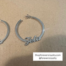 Load image into Gallery viewer, Silver Zeta earrings