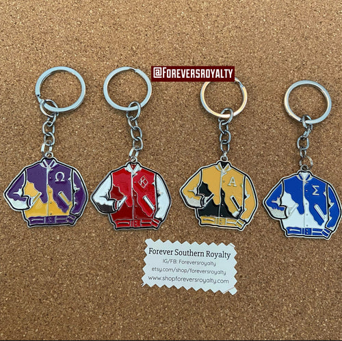 Fraternity Jacket keychain.