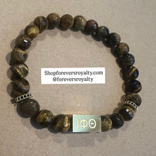 Load image into Gallery viewer, Gemstone Iota Phi Theta bracelet.