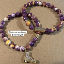 Load image into Gallery viewer, The purple Omega bracelet set.