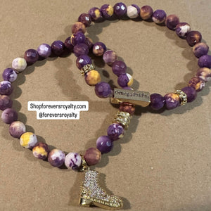 The purple Omega bracelet set.